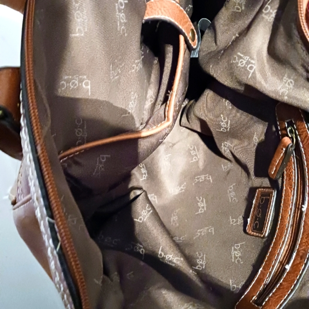 👜Born b.o.c Brown Faux Leather Shoulder Bag🎒Size 15"×12"×7",Fabulous Gift.🎁